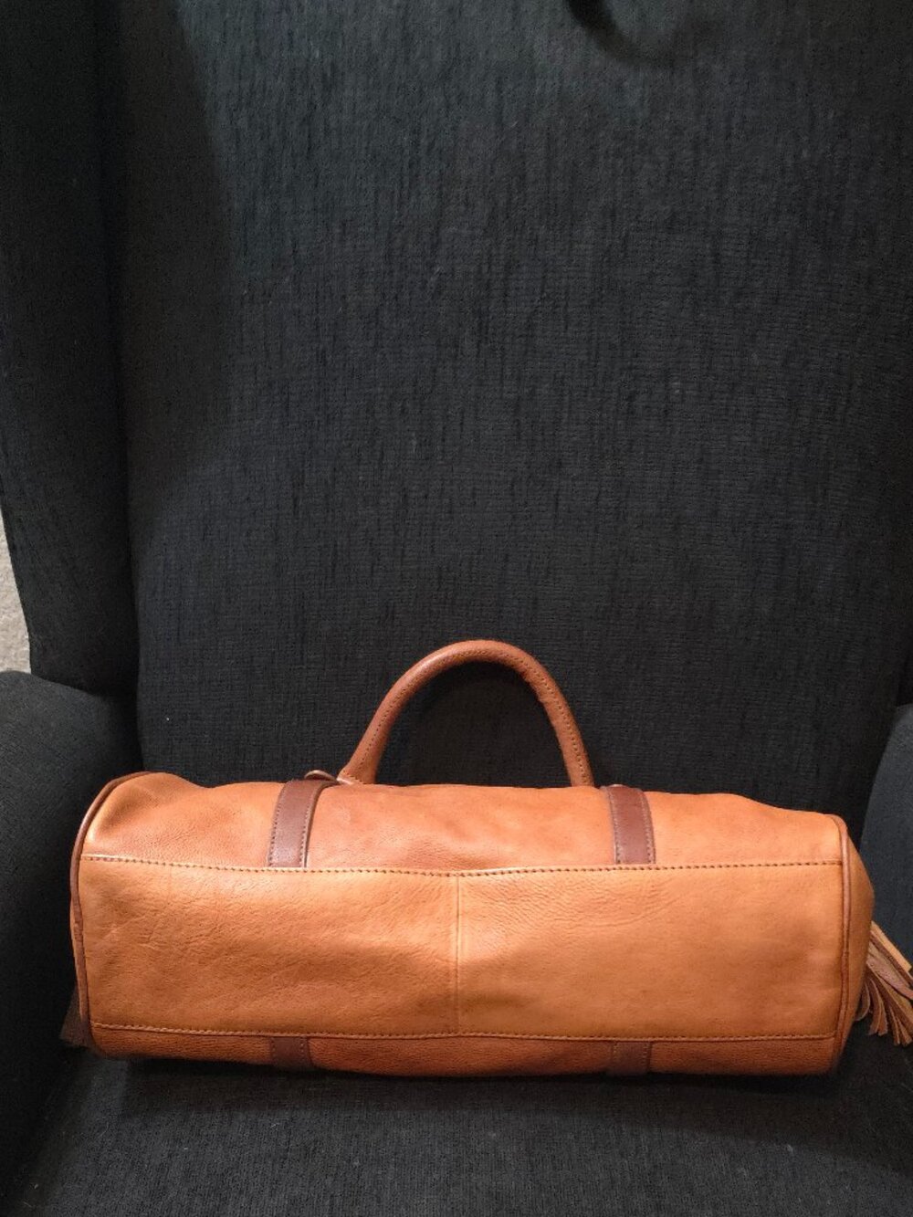 Margot Soft Brown Leather Satchel with Strap - Picture 3 of 11